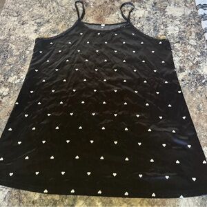 Black Heart Print Women's Pajama Top